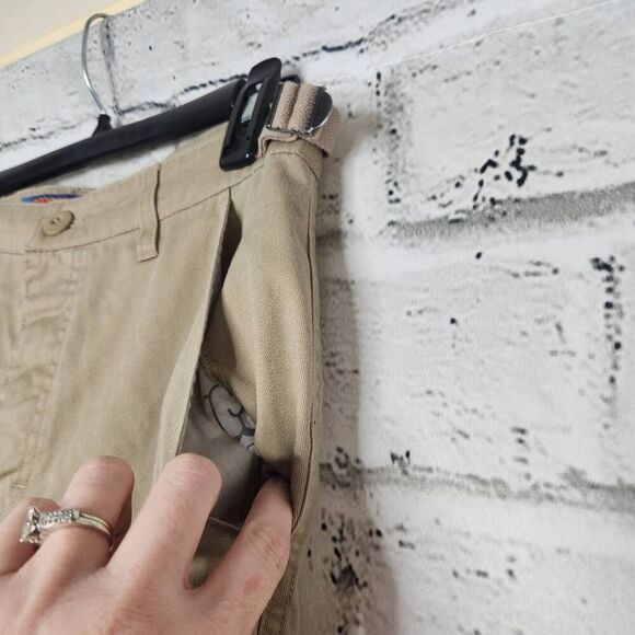 Empyre Mens Tan Khaki Mid-Rise Relaxed Fit Flat Front Baggy Cargo Pants Size 28 - Picture 7 of 13